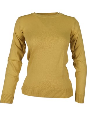 O Yaka Trender Kadın Kazak 501 Yağ Yeşili