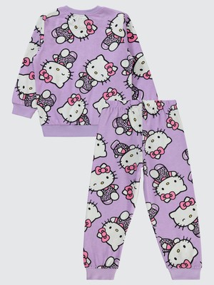 Hello Kitty Kız Çocuk Pijama Takımı 2-5 Yaş Dijital Lavanta