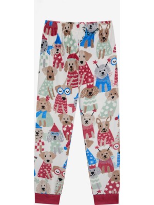 Penti Unisex Çocuk Party Dog Kırık Beyaz Pijama Takımı