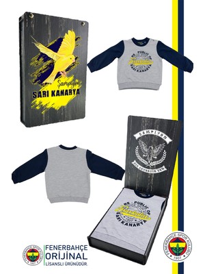 Fenerbahçe  Lisanslı Lacivert Bebek Sweat Republic Of Fenerbahçe Hediyelik Ahşap Kutulu