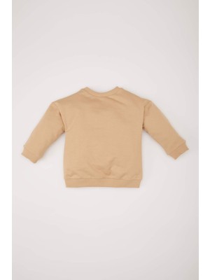 DeFacto Erkek Bebek Bisiklet Yaka İçi Yumuşak Tüylü Basic Düz Sweatshirt E5279A524WN