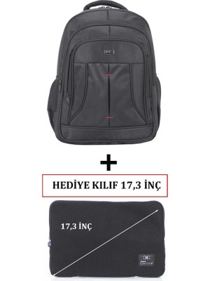 Case Club 2114 Büyük Günlük Seyahat  Laptop Sırt Çantası 17 Inç + Kılıf Hediyeli