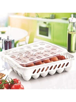 Royaleks Yumurta Kapalı Saklama Kabı 24'lü Beyaz