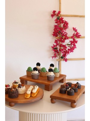 Justwood Justwood Ahşap Kahvaltılık Sunum Servis Tabağı Çeyiz Seti