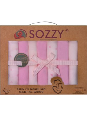 Sozzy Kız Bebek Ağız Mendili - Pamuklu, Yumuşak Doku, Montessori Uyumlu Eğitici Oyun Seti (7 Adet)