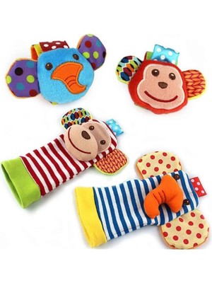 Sozzy Sevimli Hayvanlar Figürlü Çıngıraklı Çorap ve Bileklik Seti 118