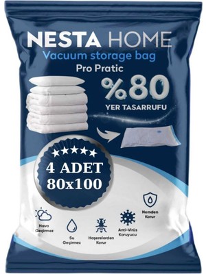 Tekno Trust Vakum Hurcu 4 Adet 80  x  100  cm    x    x  l Büyük Boy Yorgan Yastık Kıyafet Vakumlu Hurç,poşet,düzenleyici