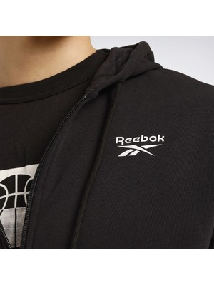 Reebok Id French Terry Sl Logo F Siyah Erkek Eşofman Üstü