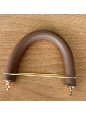 Angel Çanta Aksesuar 27 Cm Rulo Model Suni Deri Açık Vizon Çanta Sapı Light Gold Metalli