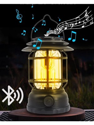 Open Cart Yeni Kr USB Şarjlı LED Kamp Lambası - Bluetooth Müzik Çalar, El Feneri ve Cep Telefonu Şarj Cihazı