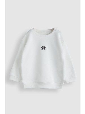 Markoll 1-5 Yaş Taytlı Çiçek Nakışlı Sweatshirt Çocuk Takımı