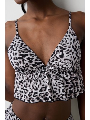 Penti Leopard Siyah Bralet