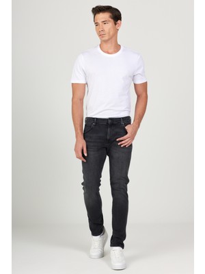 Wrangler W18S02958 Larston Füme Erkek Silim Tapared Kot Pantalon