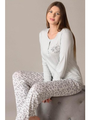 Kadın Pijama Takımı Uzun Kollu – Yumuşak Kumaş Rahat Ev Giyimi | FLZ 89-92