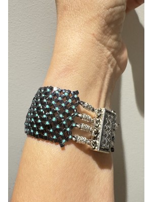 C&G Takı Dizayn Lacivert Küp Boncuk Miyuki Şönil Bombeli Bileklik