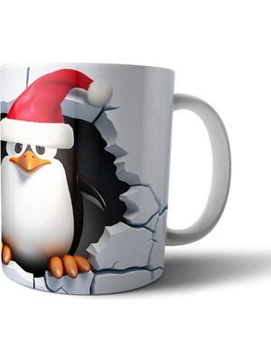 Pixxa Penguen Yılbaşı Optik Illüzyonlu Kupa Bardak Model 2