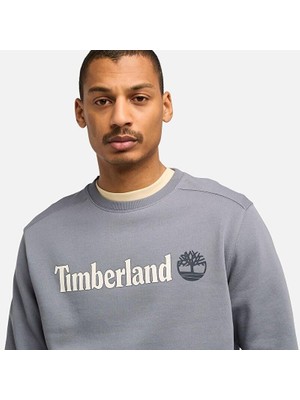 Timberland Kennebec River Bisiklet Yaka Logolu Erkek Sweatshirt Folkstone Gray