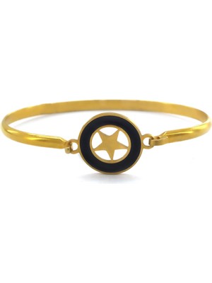 Bz Altın Kaplama Yıldız Detaylı Spor Kelepçe BLZ-492