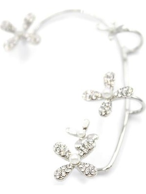 Royaleks Design Çiçek Kıkırdak Küpe - Gümüş