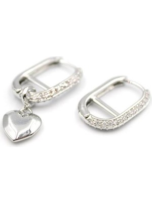 Royaleks Design Kalp Sallantılı Küpe - Gümüş