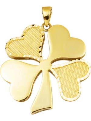 Yonca 14 Ayar Kolye Ucu 2,5cm Çaplı