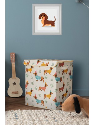 Tekno Trust Sausage Dog Çok Amaçlı Kapaklı Oyuncak Çamaşır Saklama Kutusu Katlanır Düzenleyici 30  x  40  cm x  50