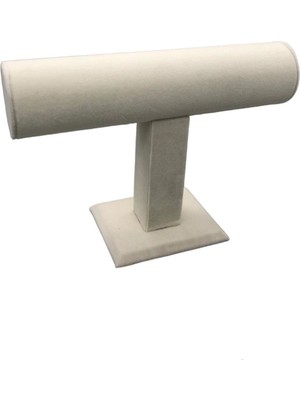 Tekno Trust Yerli Üretim Süet Kumaş Krem Renk Saat - Bileklik Sergileme Standı