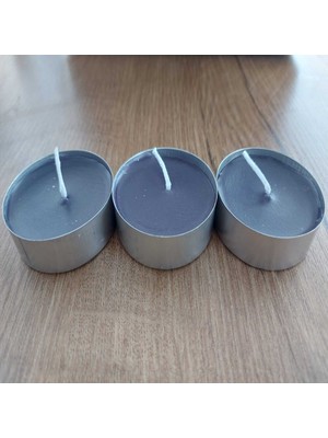 Pars Mum Siyah Tealight Mum 35 Gram-Buhurdanlık Ma x i Boy Soya Parafinli 10 Adet Dekoratif Orta Boy Tealight Mum