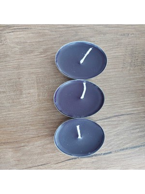 Pars Mum Siyah Tealight Mum 35 Gram-Buhurdanlık Ma x i Boy Soya Parafinli 10 Adet Dekoratif Orta Boy Tealight Mum