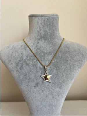 Asteria Jewelry Top Zincirli Altın Yıldız Kolye