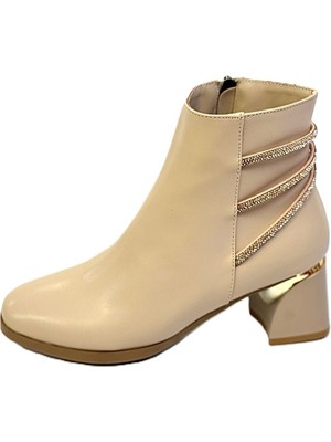 KAFKASLAR AYAKKABI Taş Detaylı Yeni Model Klasik Model Topuklu Bayan Bot