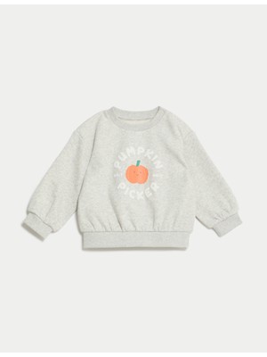 Balkabağı Desenli Halloween Sweatshirt (0-3 Yaş)