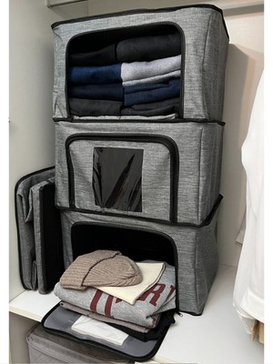 Tekno Trust 1 Adetçelik Çerçeveli Dolap Içi Düzenleyici 48X38X28 Raf Saklama Organizer Imperteks Keten Pencerel