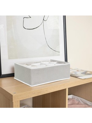 Tekno Trust 4 Adet 12 Bölmeli Çekmece Içi Düzenleyici Çok Amaçlı Pratik Çorap Kravat Organizer Kartonlu Kutu