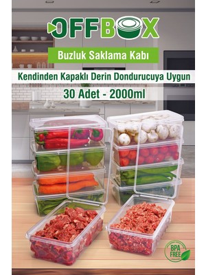 Tekno Trust 30 Adet 2 Lt. Çok Amaçlı Kapaklı Piknik Saklama Kabı Saklama Kutusu Şeffaf