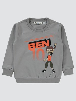 Ben 10 BEN10 Erkek Çocuk Sweatshirt 2-5 Yaş Gri