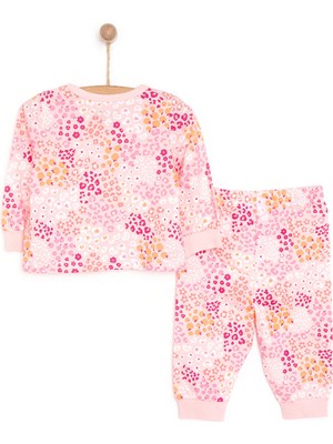 Hellobaby Kız Mini Çiçek Desenli Uzun Kol Pijama Takımı