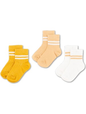 Novibaby 3'lü Pamuklu Çocuk Kolej Soket Çorap Bebek Unisex Kız Kadın Erkek Okul Çorabı, Beyaz Siyah Pembe