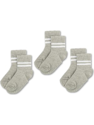 Novibaby 3'lü Pamuklu Çocuk Kolej Soket Çorap Bebek Unisex Kız Kadın Erkek Okul Çorabı, Beyaz Siyah Pembe