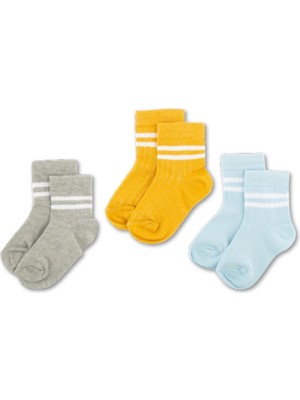 Novibaby 3'lü Pamuklu Çocuk Kolej Soket Çorap Bebek Unisex Kız Kadın Erkek Okul Çorabı, Beyaz Siyah Pembe