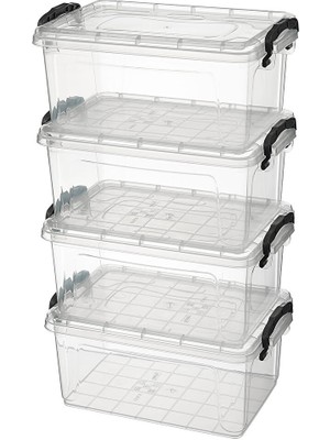 Tuffexx Fit Organizer 4 Parça Renkli Saklama Kabı Seti 5 lt Pratik ve Güvenli Depolama Çözümü