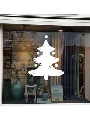 Tekno Trust Çizim Yılbaşı Ağacı Sticker Çıkartma Süslemesi 80X100CM
