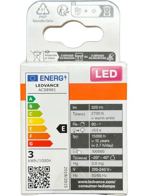 Osram 2,6W (30W) 2700K (Sarı Işık) G9 Duylu LED Kapsül Ampul (2 Adet)