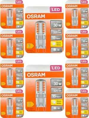 Osram 2,6W (30W) 2700K (Sarı Işık) G9 Duylu LED Kapsül Ampul (10 Adet)