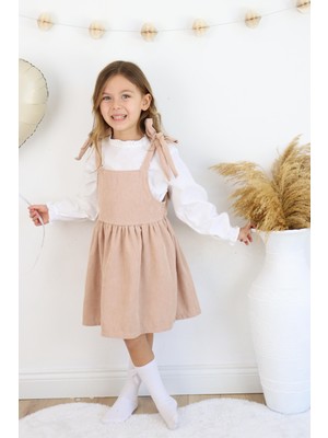 MiaBaby Fitilli Kadife Elbise Ikili Takım