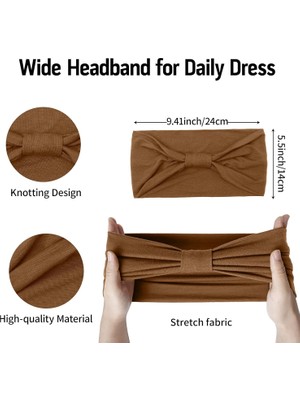 International Kadın Geniş Kafa Bandı Siyah Moda Başörtüsü Bohem Kalın Hairband Büyük Spor Yoga Başörtüsü Kafa Bandı Saç Aksesuarları (4'lü Paket) (Yurt Dışından)