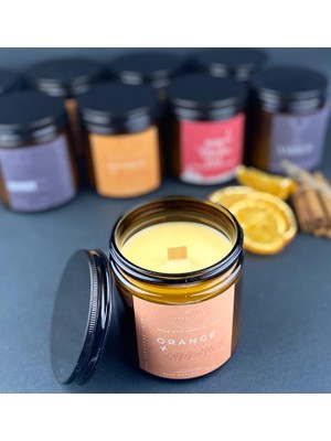 Stworkshop Orange & Cinnamon: Hediyelik Özel Tasarım Portakal ve Tarçın Kokulu 500GR Büyük Mum  %100 Doğal Vegan Soya Wax  Özel Hediye Paketi ve Sürpriz Hediye