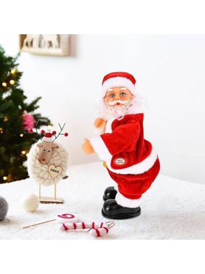 Dans Eden Popo Sallayan Noel Baba Hareketli Müzikli Noel Baba 28 cm Twork Vitrindolusu