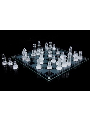 Woody Sofia Glass Chess Cam Satranç Takımı (25  cm  x 25  cm )