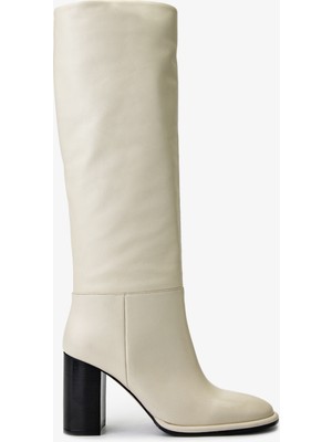 Valmenti Kadın  Deri Beyaz Casual Çizme 1046 6033 Bn Czm SK24-25 Beyaz Dr